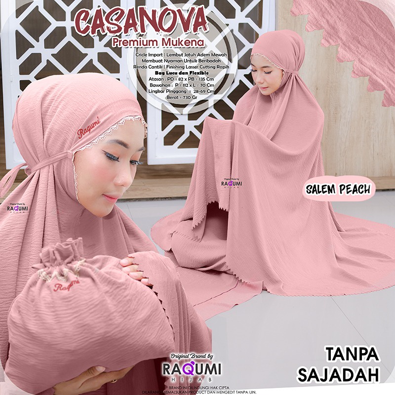 Casanova Premium Mukena Original Raqumi Mukena Wanita Crinkle Import