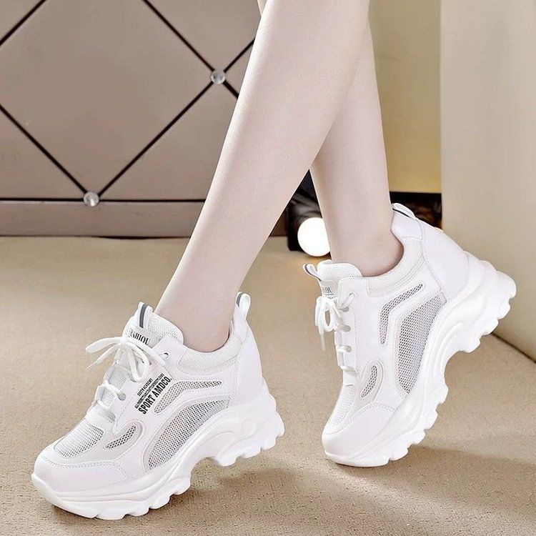 Sepatu Wanita Import Sneakers Putih Cewek Tinggi Terbaru Sneaker Jalan Modis Kekinian SP-150