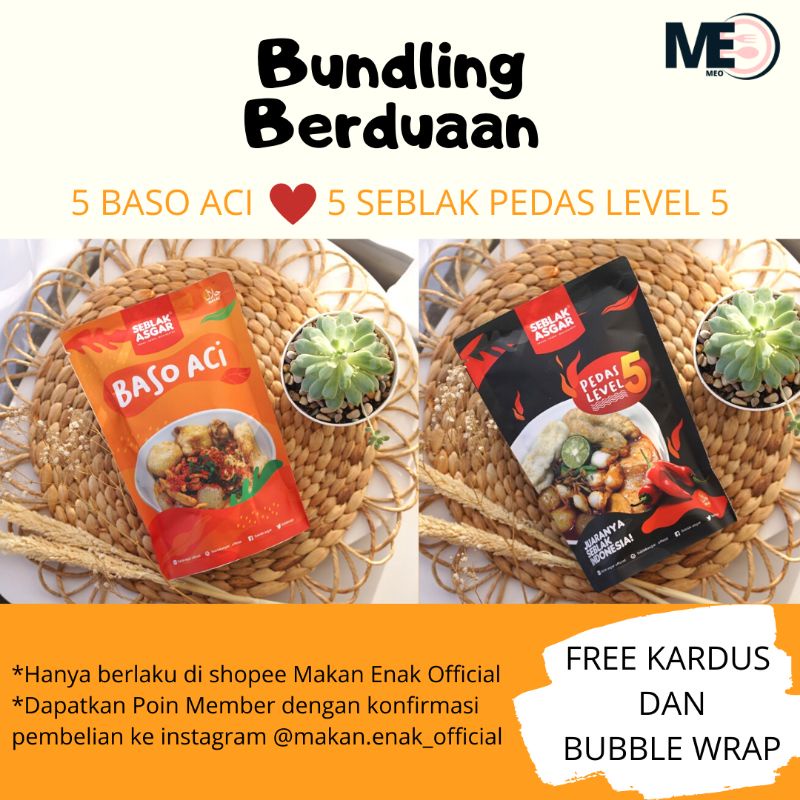 

BUNDLING BERDUAAN SEBLAK ASGAR (5 BASO ACI DAN 5 SEBLAK PEDAS LEVEL 5)