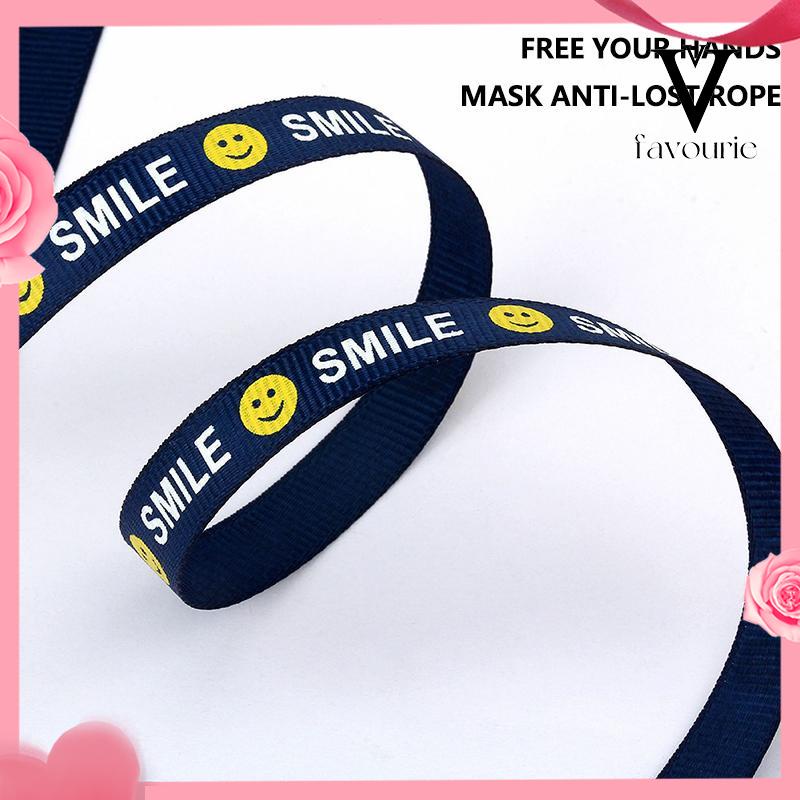 [COD]Topeng Lanyard Anak-anak Anti-Strangle Polyester Lanyard Cute Smiley Anti-lost Masker Tali-FA