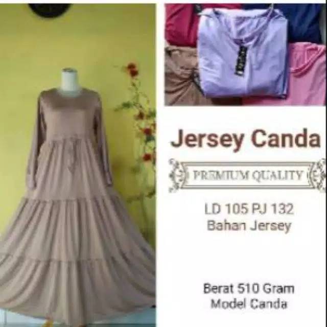 Gamis jersey polos rempel