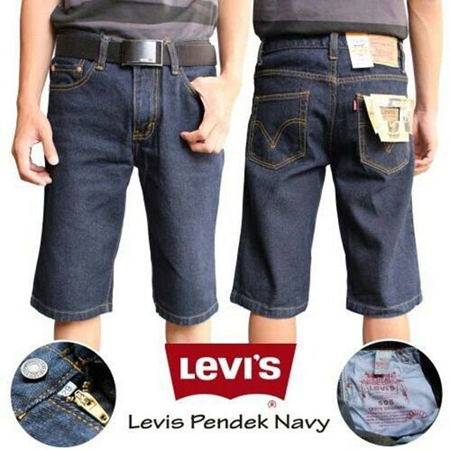 Cowok Celana  Pendek  Jeans Merk  Levis  Warna Hitam 