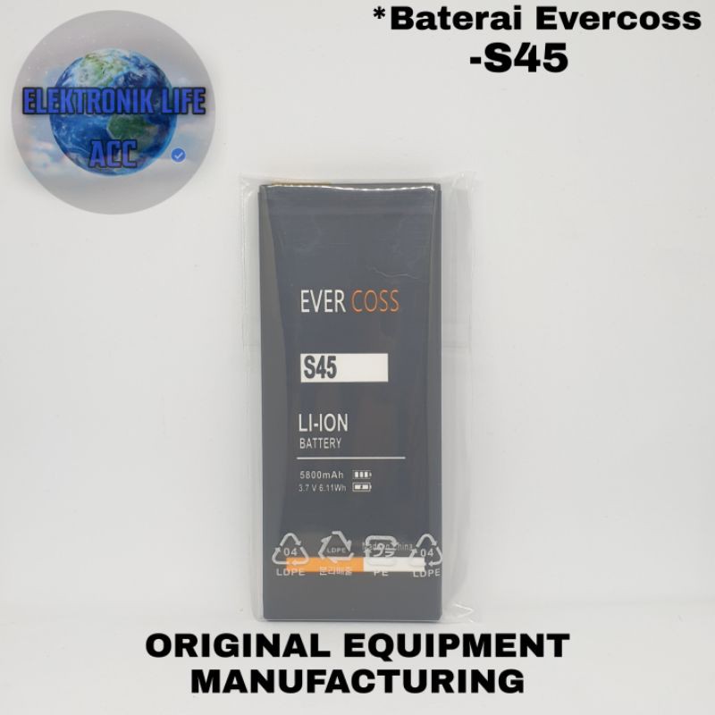 Baterai Evercoss S45 / s45 / Double Power | Battery Batre