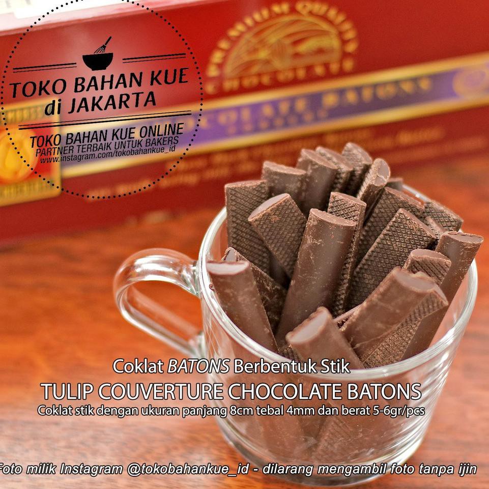 

DNA 2315 Chocolate Couverture Batons Coklat Sticks Tulip EOC 52% COCOA 100 gr &&