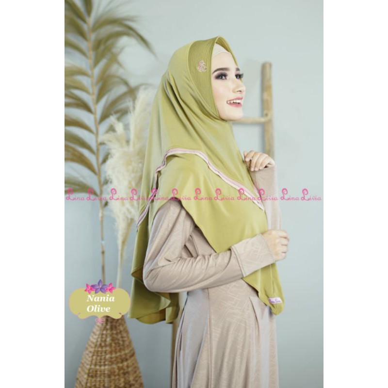 Nania by LinaLivia | Hijab Instan | Jilbab Instan | Jilbab Terlaris  |Jilbab Rebutan-Olive