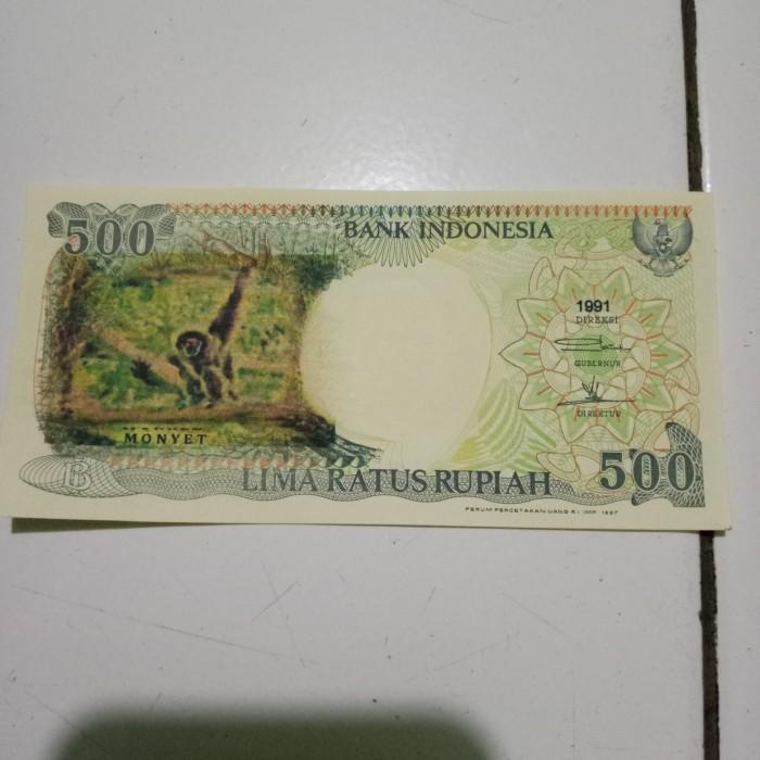Kuno / Uang Kertas 500 Rupiah Tahun 1991 Monyet Gantung