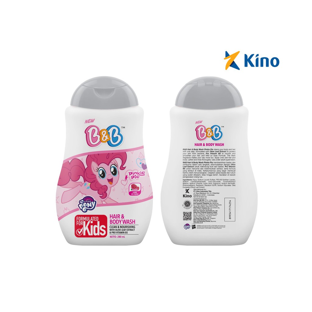 Jual B&B Kids Hair Body Wash Pinkie Pie Botol 280 Ml | Shopee Indonesia