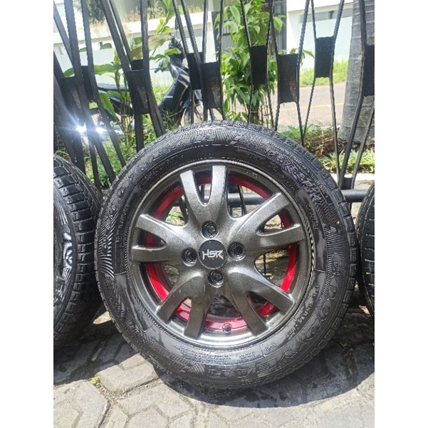 4 Velg R14 PCD100+Ban 175/65 Brio calya sigra agya ayla karimun sirion datsun vios. jazz yaris etios picanto atoz visto