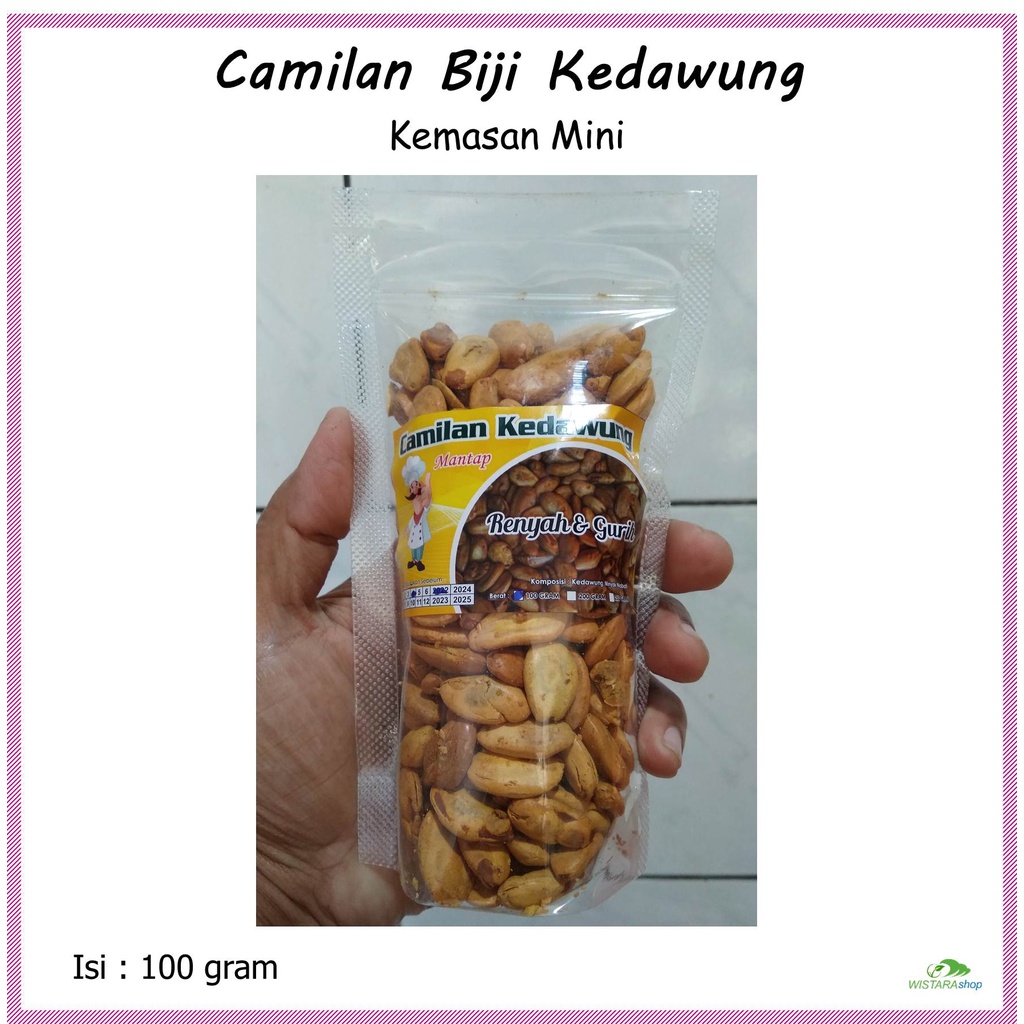 

Camilan Biji Kedawung Kupas Matang Siap Saji Rasa Original Kemasan Mini 100 gram