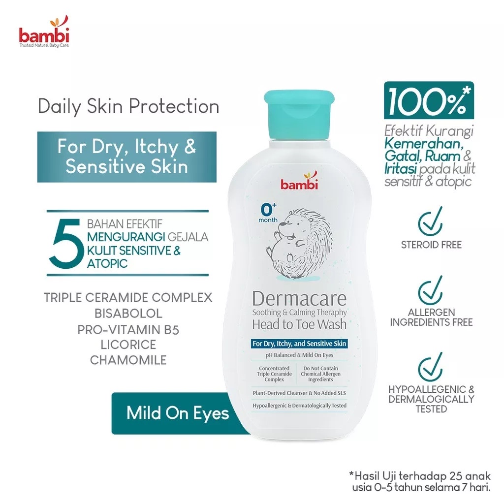 Bambi Baby - Dermacare Daily Soothing &amp; Calming Therapy Head To Toe Wash