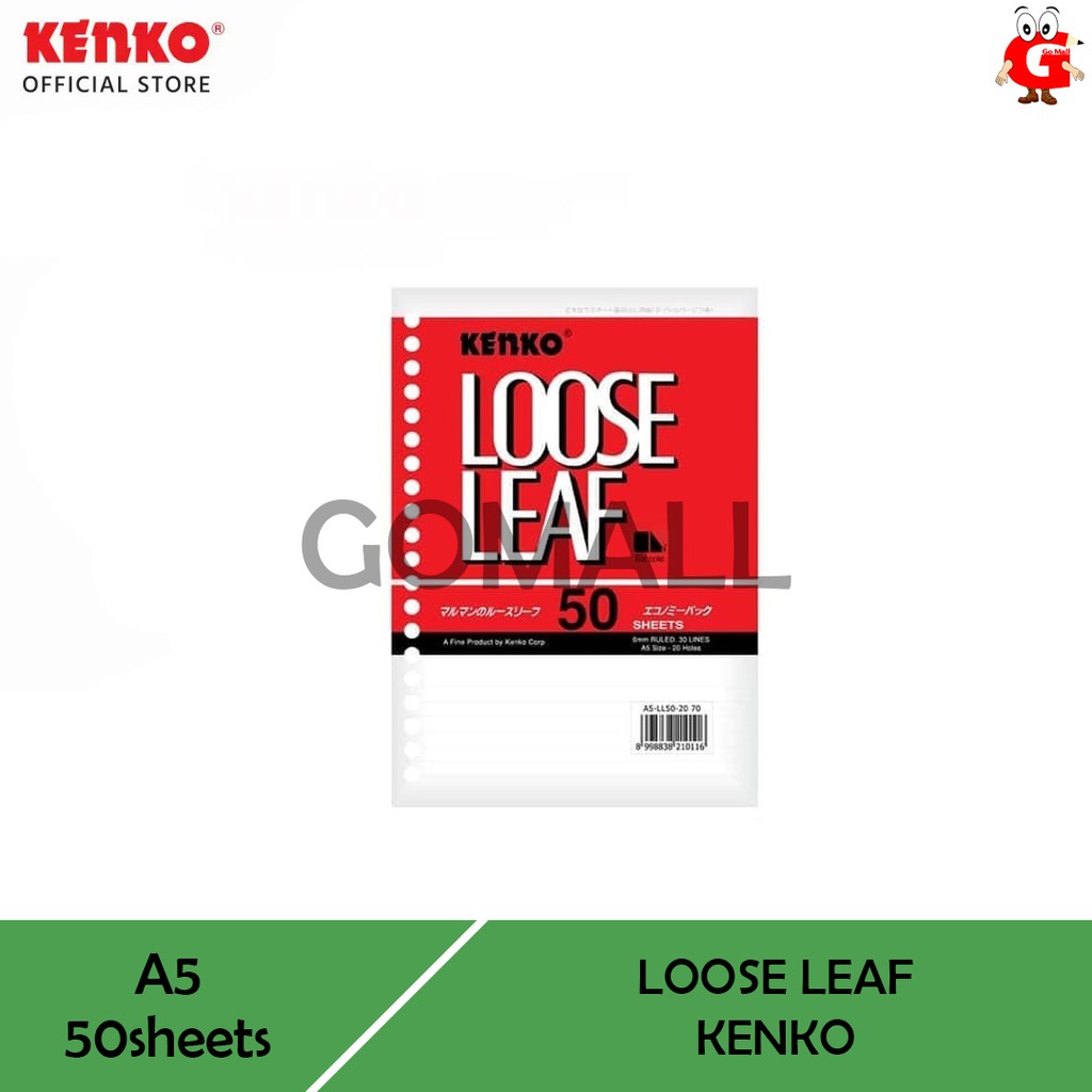 

Loose Leaf A5 Kenko 50 Lembar Kertas File Refill Isi Binder