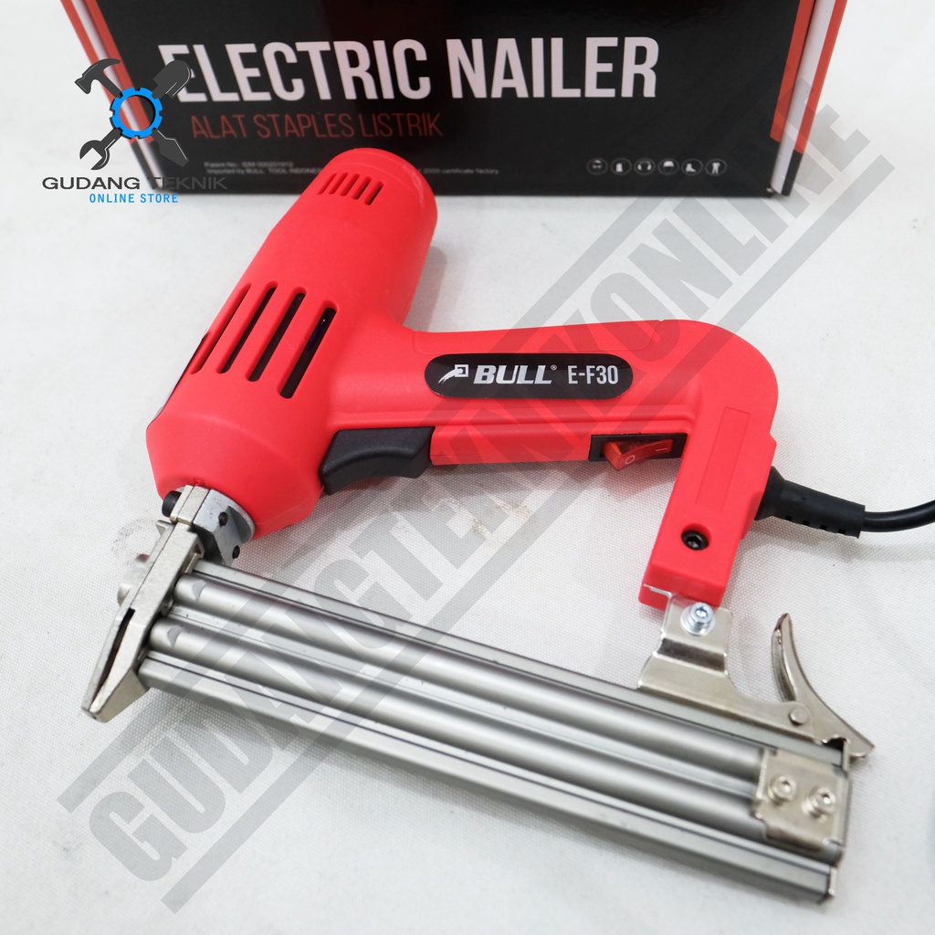 Mesin Staples Paku Tembak LISTRIK BULL F30 / ELEKTRIC Nailer Gun BULL F 30 - BULL E-F30