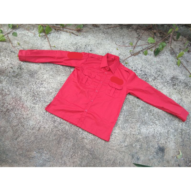 baju pdh merah polos