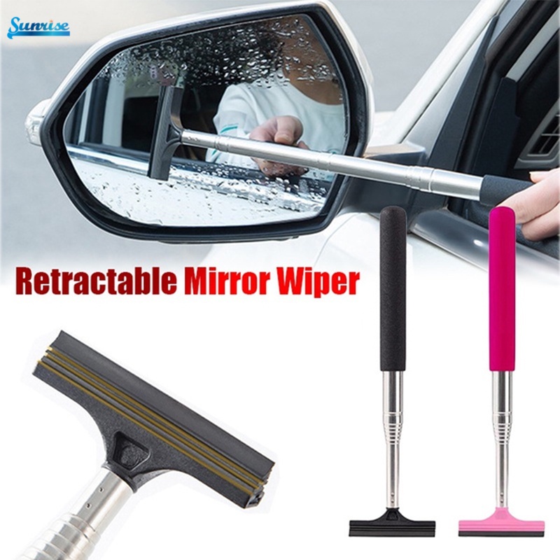 Alat Pembersih Kaca Spion Mobil Portable Retractable Bahan Stainless Steel