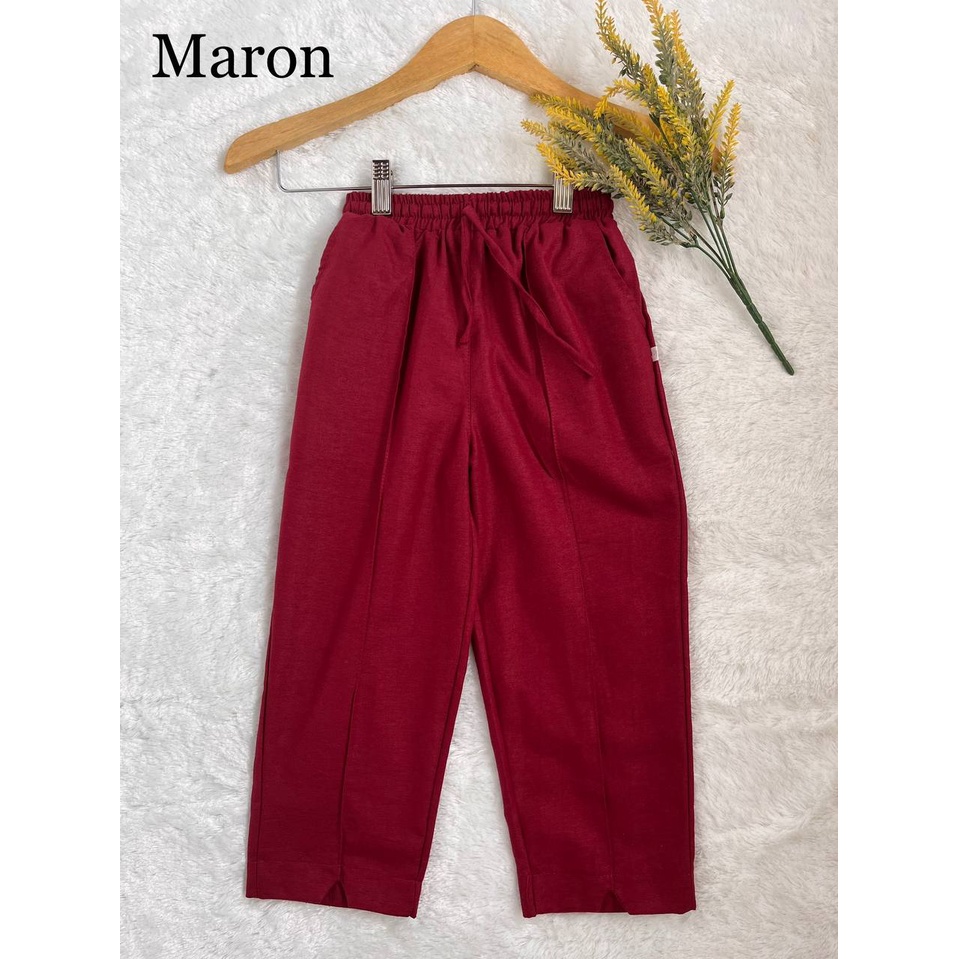 DL88 I Celana Anak Katun Rami Linen Polos Premium/ Celana Anak Perempuan buat usia 6-12tahun