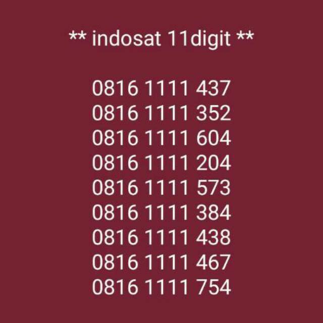 nomer cantik INDOSAT 11 digit