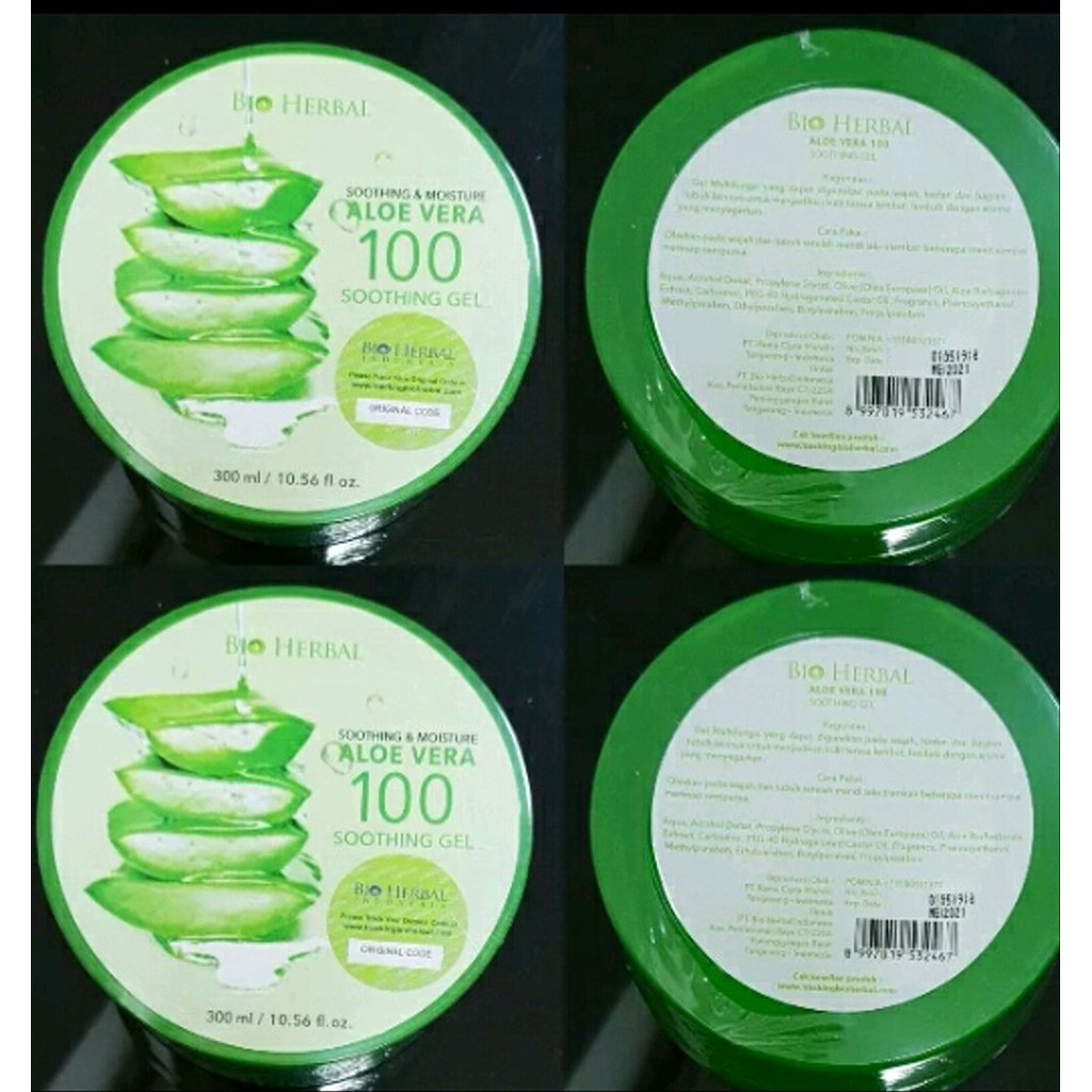 [ORI] 100% ALOE VERA GEL Asli dengan Stiker Tracking Code Menutrisi Kulit Pelembab Bio Herbal 300ml