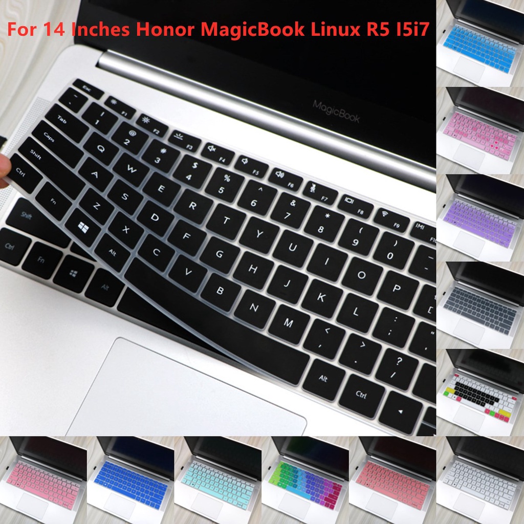 For 14 Inches Honor MagicBook Linux R5 I5i7   Soft Ultra-thin Silicone Laptop Keyboard Cover Protector