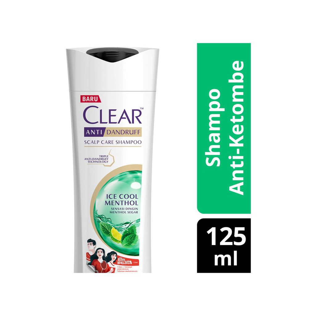 Clear Shampoo Anti Ketombe Ice Cool Menthol 125ml