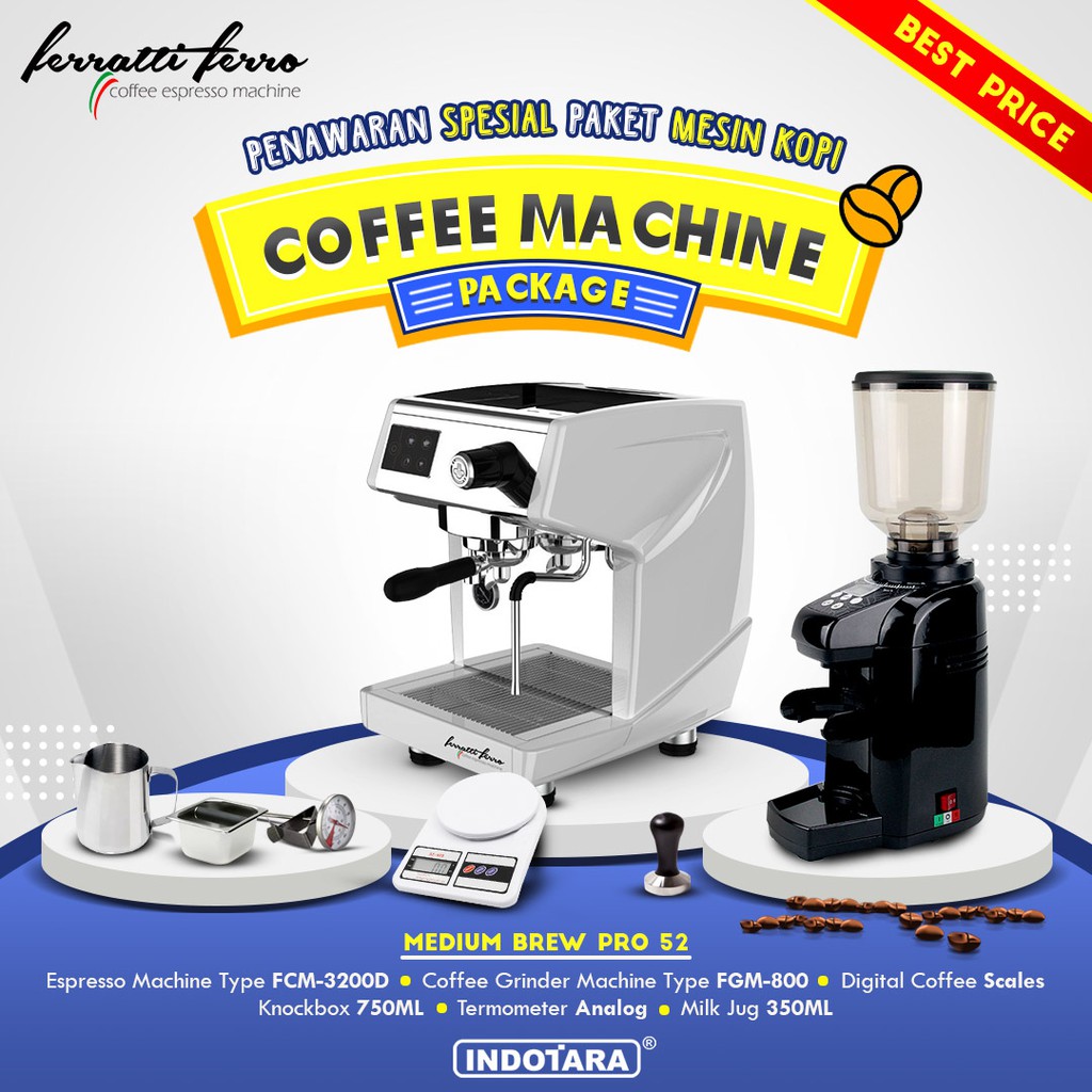 Paket mesin kopi Espresso Medium Brew Pro 52 - 53 - 54