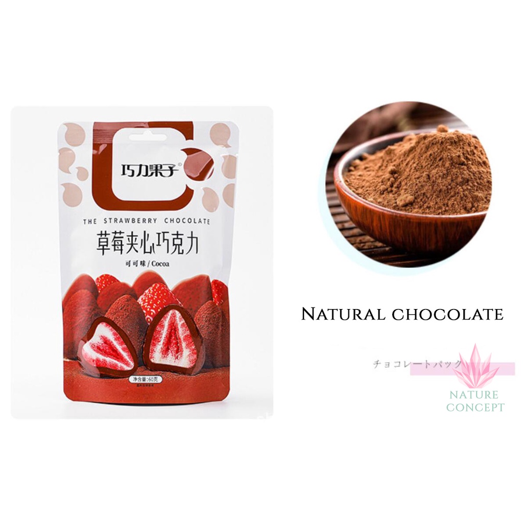 Freeze Dried Strawberry Cemilan  Snack Strawberry with Milk Chocolate Matcha Coated