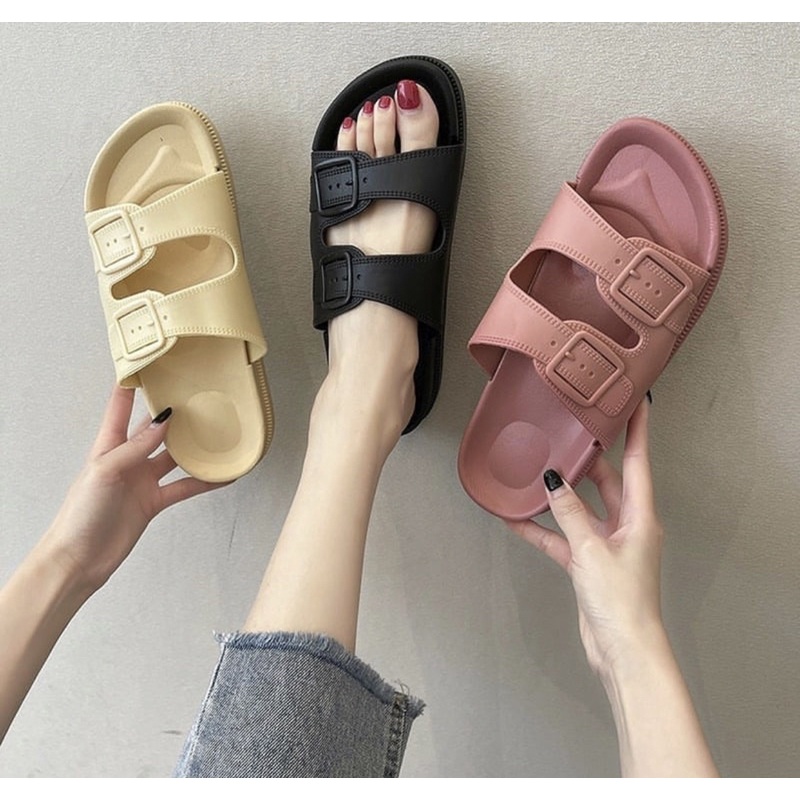 Sandal Slop Ban Dua Gesper Tebal Kelinci Import Mokaya 2062-93