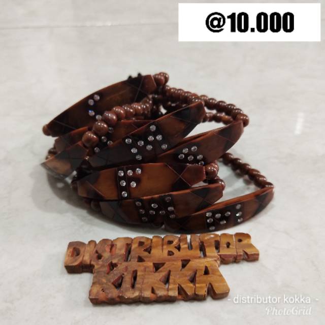 ( SUPER MURAH ) grosir 10 gelang kokka kaukah fukakah koka plat mata huruf coklat