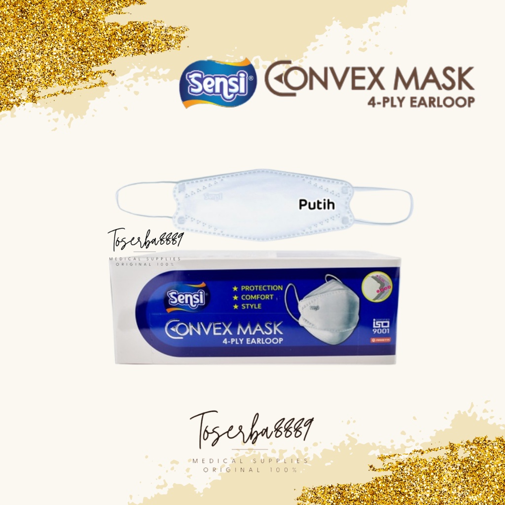 Masker Sensi Convex Mask 4 Ply | Masker Earloop 4 Ply | Masker Sensi / Masker Korea/ Masker KF94