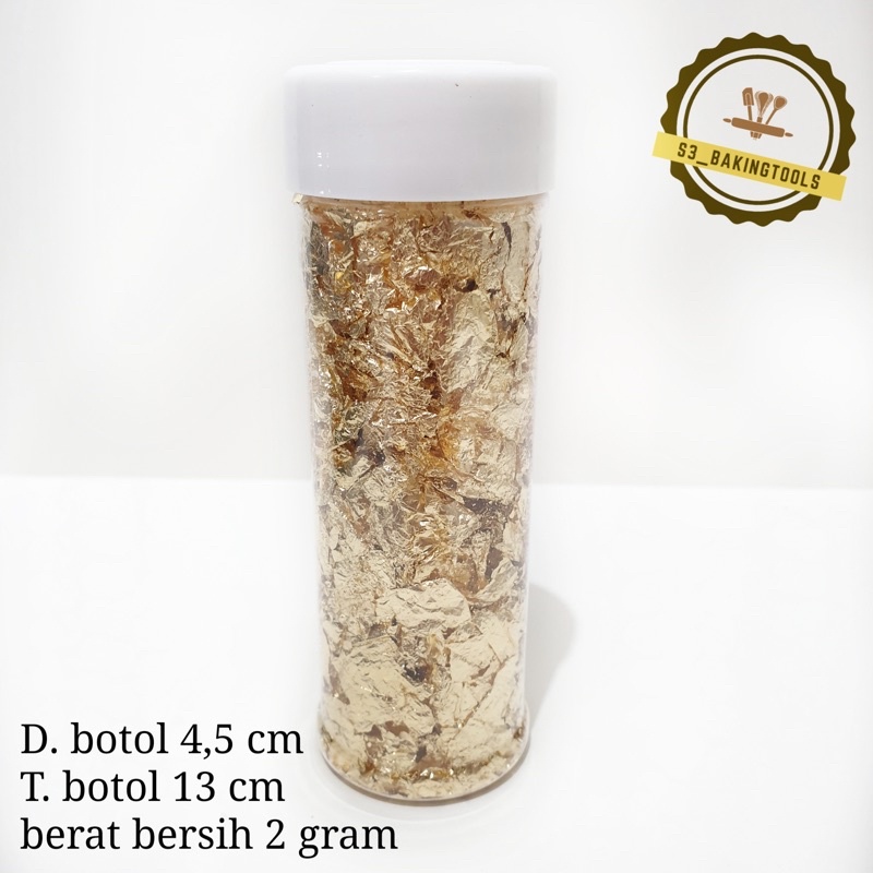 Crumpled paper leaf gold kertas emas hiasan kue