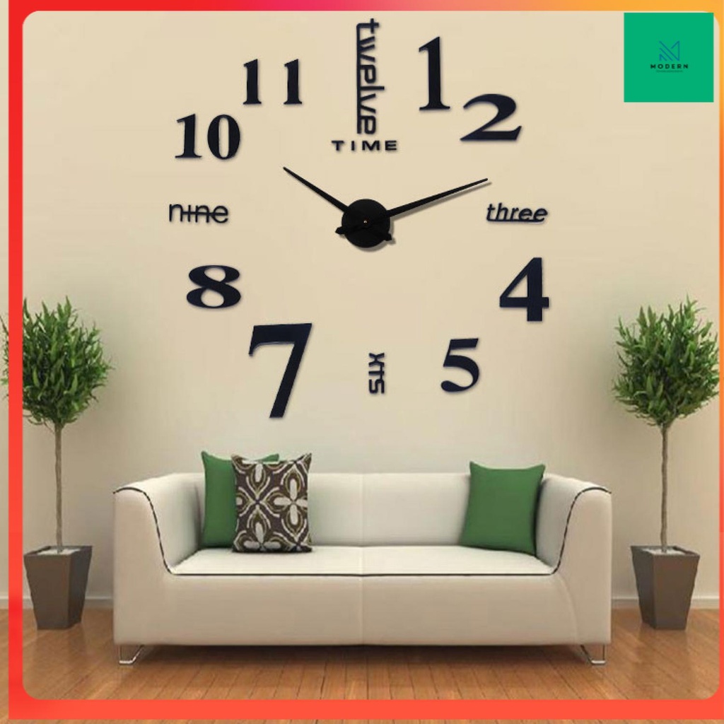 TD-DCB Taffware Jam Dinding Besar DIY Giant Clock Quartz 80-130cm - DIY-101