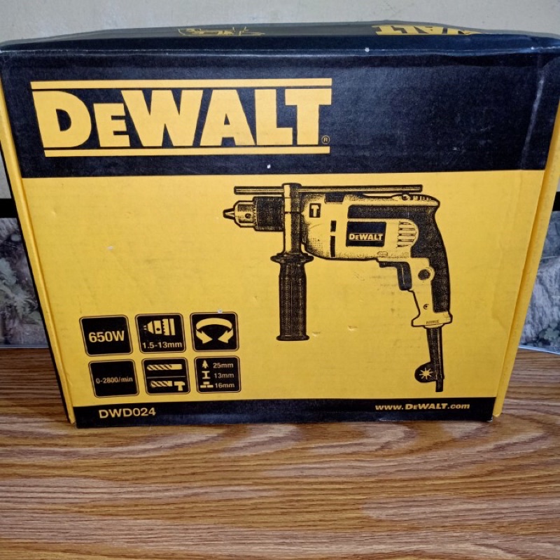 Mesin Bor tangan Listrik Impact Drill DEWALT DWD024 13mm