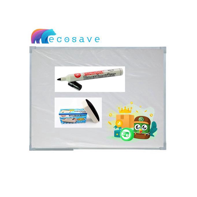 

PAKET Whiteboard Magnetic 60x90 + Spidol WB + Penghapus WB