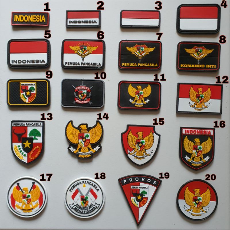 patch rubber logo pp - rubber patch logo pemuda pancasila - garuda - tempelan emblem karet velcro