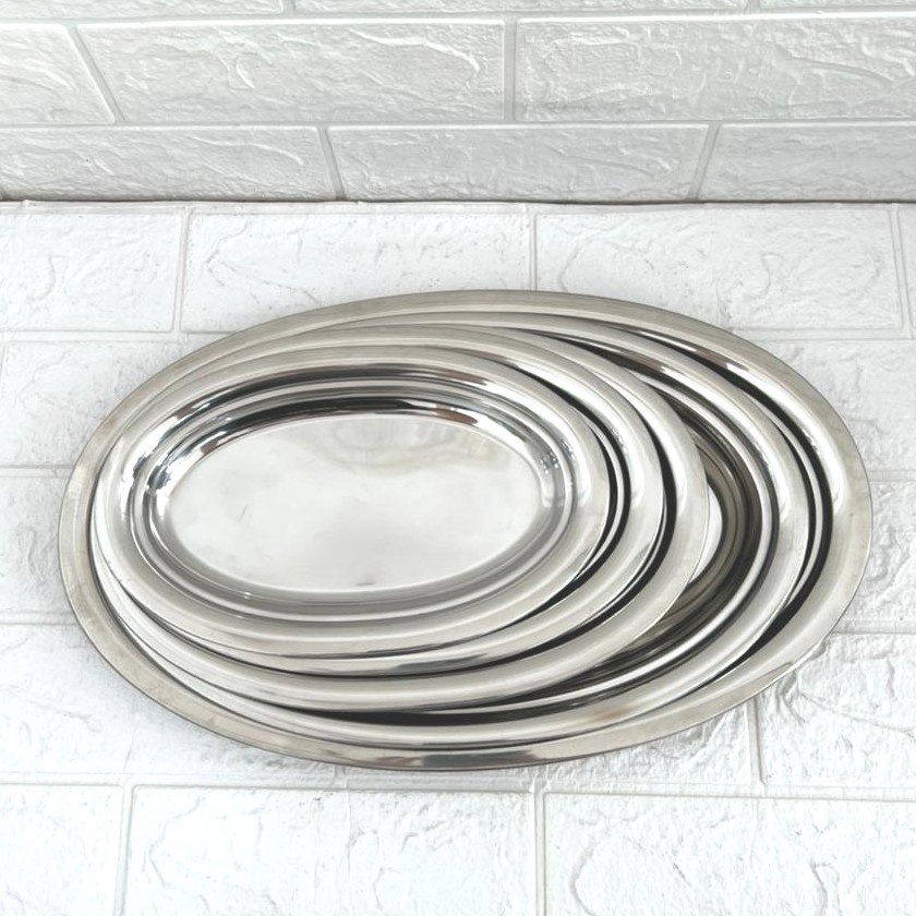 Piring Oval Piring Tim Ikan Piring Stainless Tebal Premium