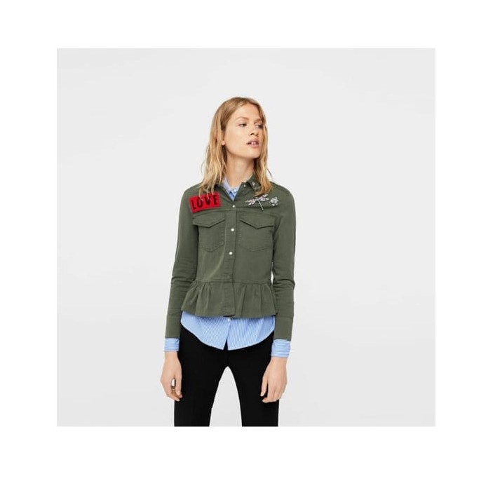 Mango Patches Cotton Shirt / Kemeja Wanita Branded Outerwear - Rimini