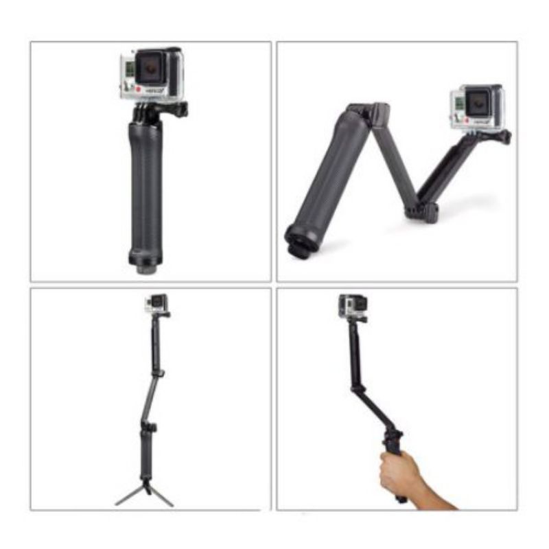 Grab medan TaffSTUDIO Tongsis 3-Way dengan Tripod untuk Action Camera Xiaomi GoPro - VS77 - Bla