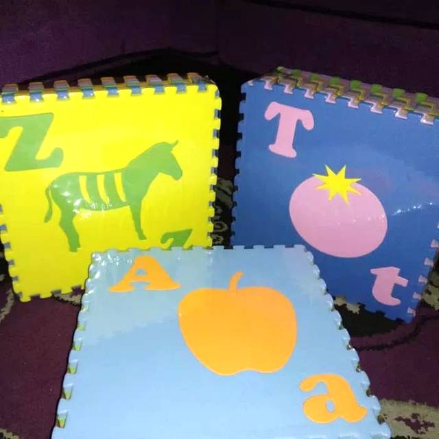 Matras Puzzle/karpet/alas bermain/Mainan Edukasi Anak huruf bergambar A sd Z 26pcs