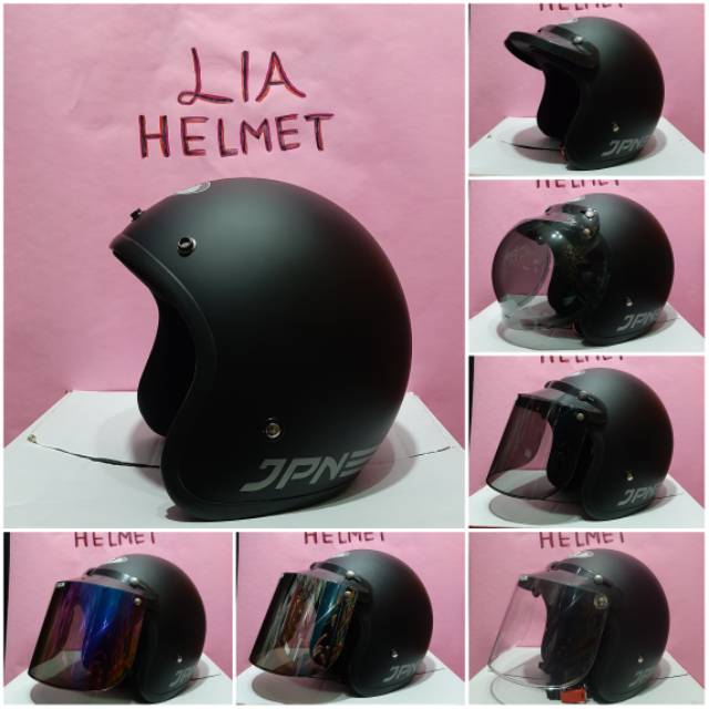 HELM BOGO JPN ARC RETRO HITAM DOFF ORIGINAL