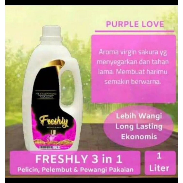 FRESHLY PELICIN DAN PEWANGI LOUNDRY 1000 ML PURPLE LOVE