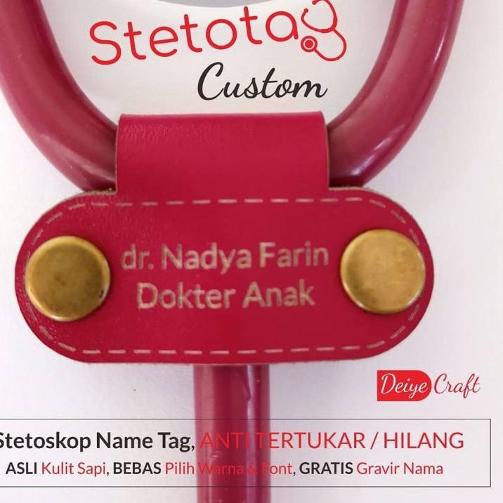 

Big Sale - Stetoskop Tag Stetotag Kulit Custom Name Model DoubleSnap ✔