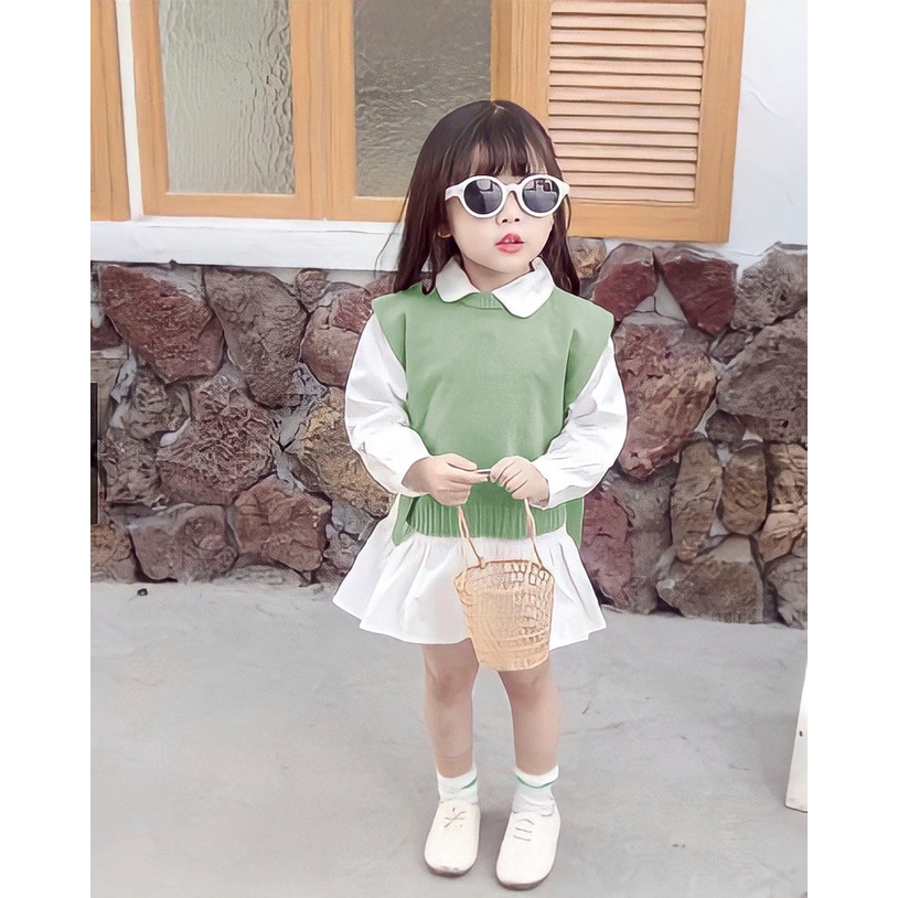 rompi rajut anak perempuan andin tali - cardigan rajut anak - outerwear rompi anak terbaru 2021