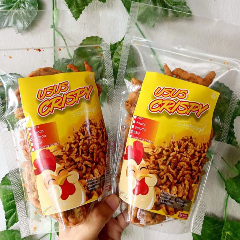 

USUS CRISPY - Cemilan Ringan Gurih Enak - Pouch 120gr - Cemilan Snack Asin Pedas rumahan lebaran