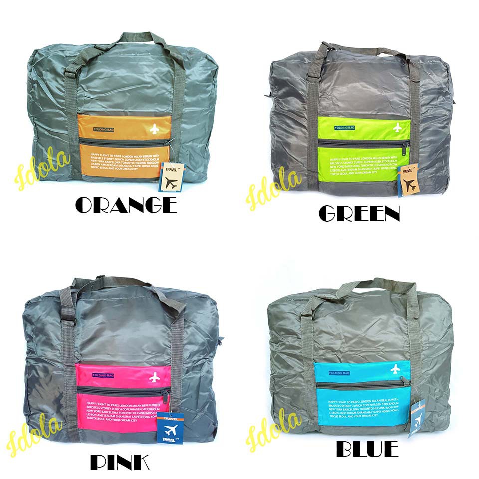 Idolabags - Dufflebag Lipat Unisex Bahan Parasut Tas Jinjing Berkualitas /Tas Pakaian Mudik Wanita