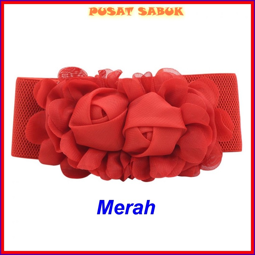 Ikat Pinggang Wanita Fashion Korea Obi Sabuk Belt Gesper Karet Cewek Oby korset Polos Kepang plat