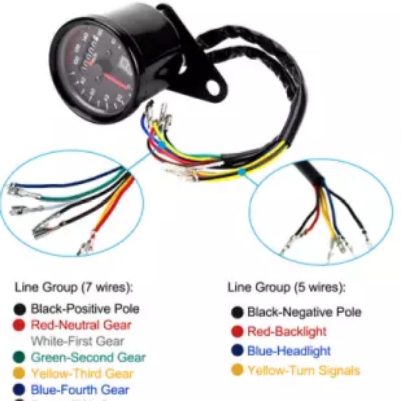 Speedometer Jarum Bulat Led Indikator Crhome CB GL Universal