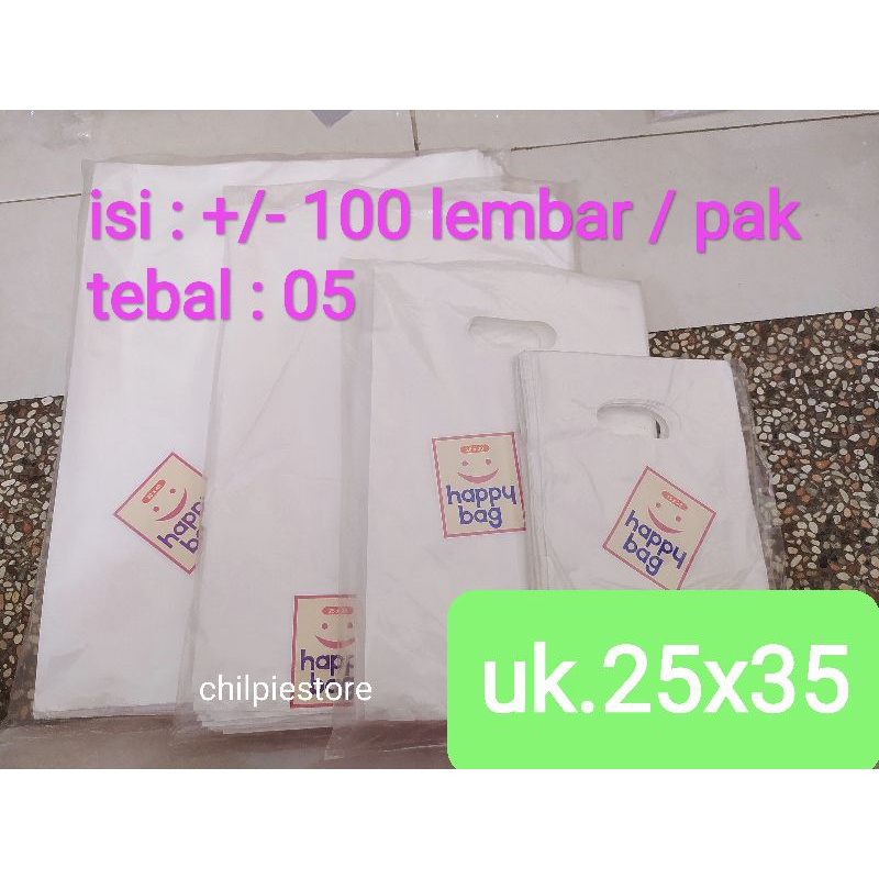 (isi 100) Plastik Plong Putih 25 / Plastik oval putih 25x35 / Plastik Plong HD Plastik Putih Oval