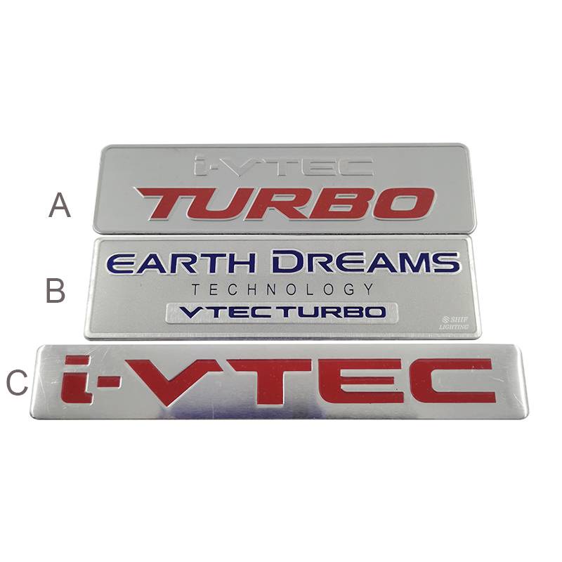 1 X Aluminum IVTEC VTEC TURBO EARTH DREAMS Logo Car Auto Rear Decorative Emblem Sticker Decal Badge for HONDA