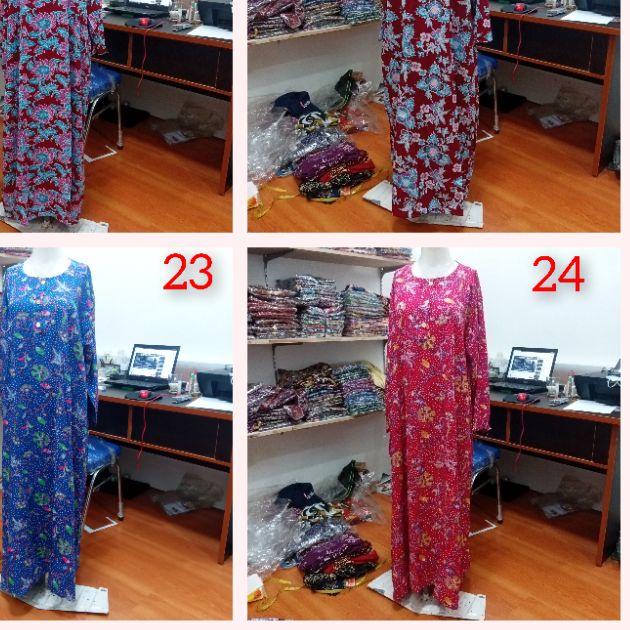 ❃ Abaya Jumbo Daster Kencana Ungu Asli lengan panjang Busui Batik LD 130 cm Baju Tidur Pakaian Santai ♩