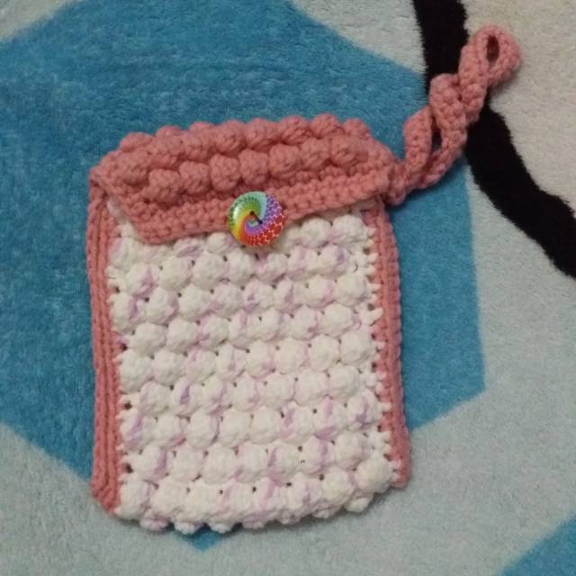 Dompet/Pouch hp rajut handmade