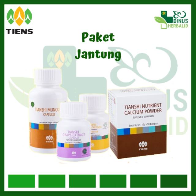 Paket Jantung Tiens - 1 Calcium 1 Muncord 1 Grape Extract 1 Vitaline